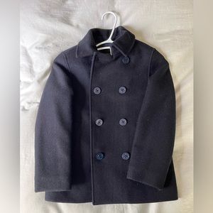 J Crew Kids Classic Wool Pea Coat in Navy Blue